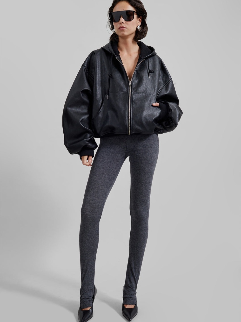 The Frankie Shop Santiago Faux Leather Jacket Black